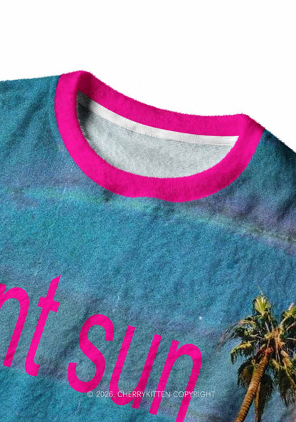 Cxxt Sun Cxxt Moon Y2K Knit Sweatshirt Cherrykitten