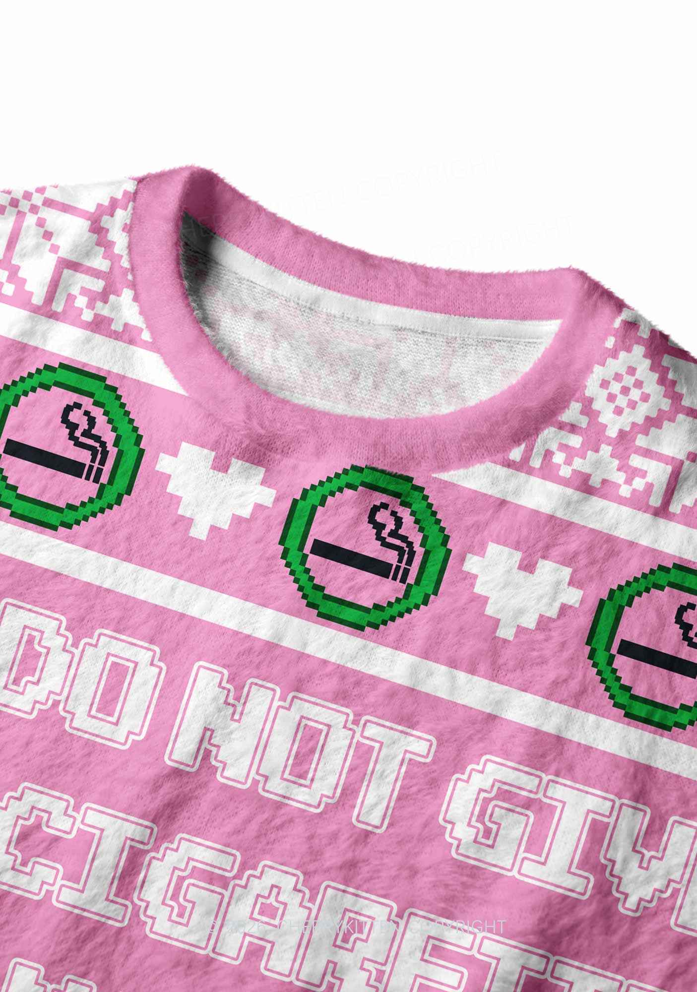 Dont Give Me Cigarette Y2K Christmas Knit Sweatshirt Cherrykitten