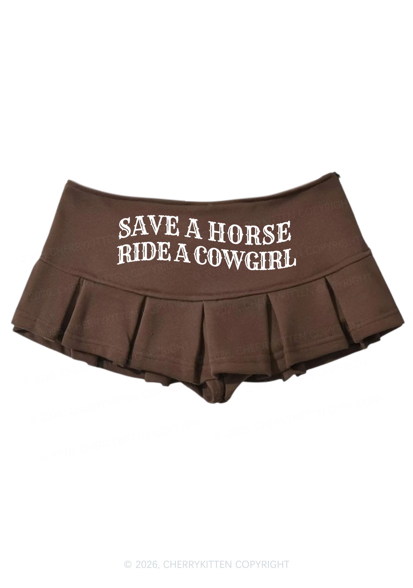 Save A Horse Ride A Cowgirl Y2K Mini Pleated Skirts Cherrykitten