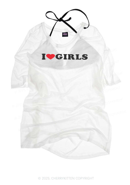 I Love Girls Pride Y2K Sheer Boyfriend Tee Cherrykitten