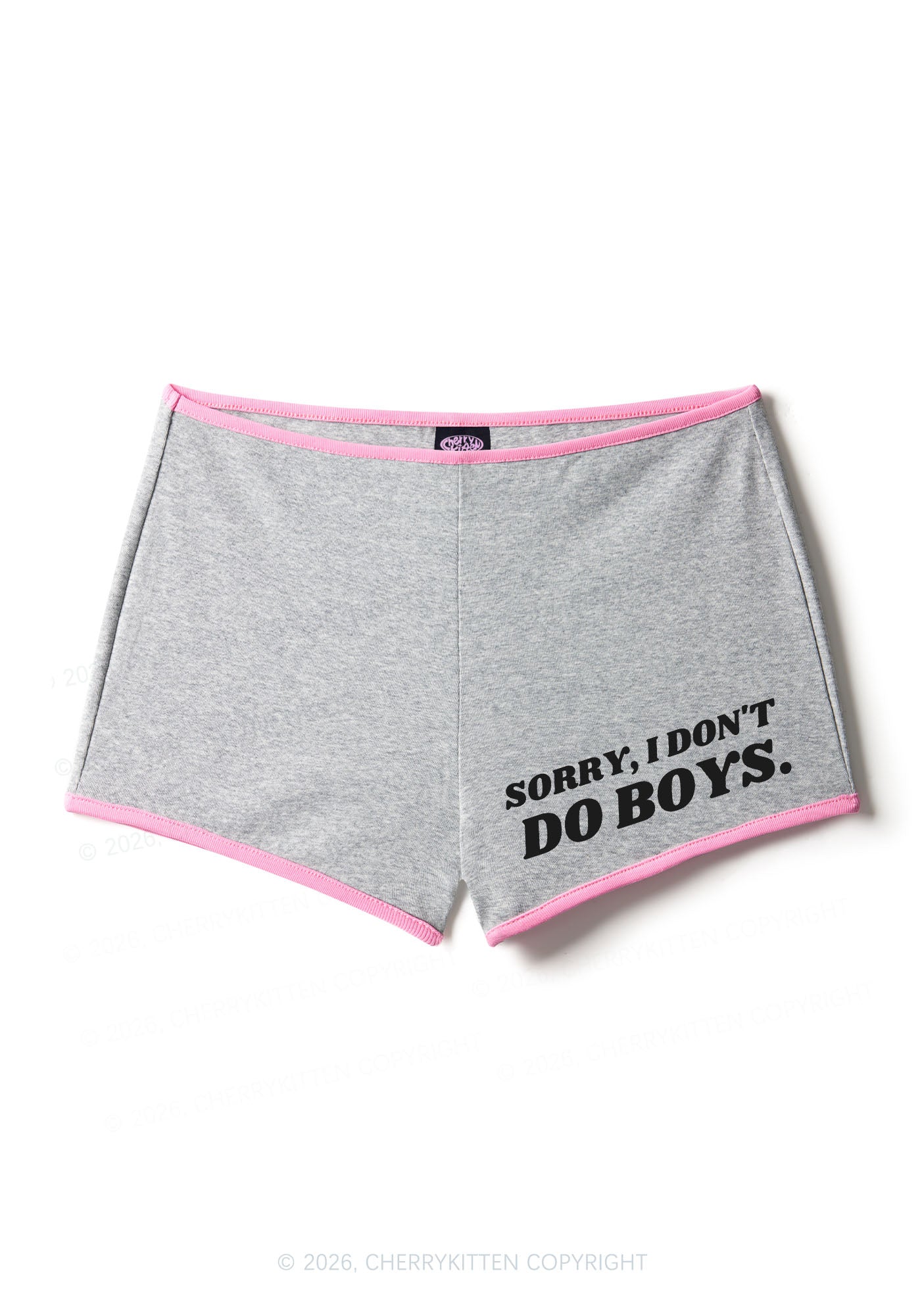 Sorry I Dont Do Boys Pride Y2K Booty Shorts Cherrykitten