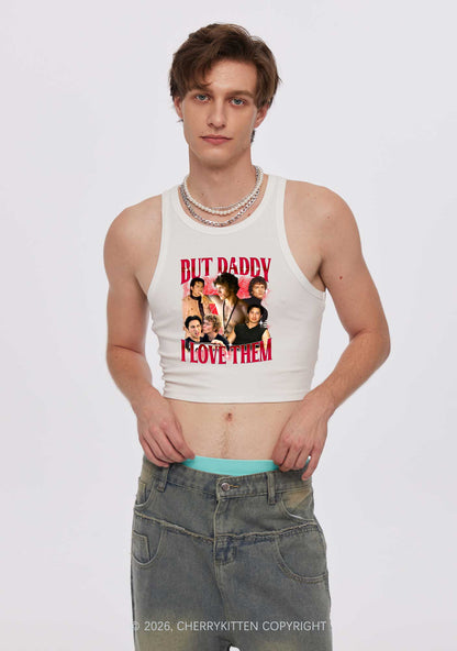 But Daddy I Love These Guys HR Y2K Crop Tank Top Cherrykitten