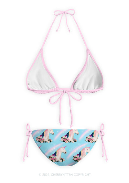 Blue Unicorn Y2K Print Bikini Set Cherrykitten