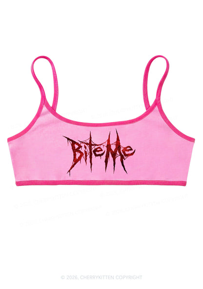 Halloween Bite Me Y2K Super Crop Cami Cherrykitten