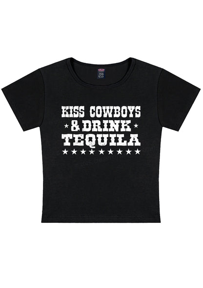 Kiss Cowboys Y2K Baby Tee Cherrykitten