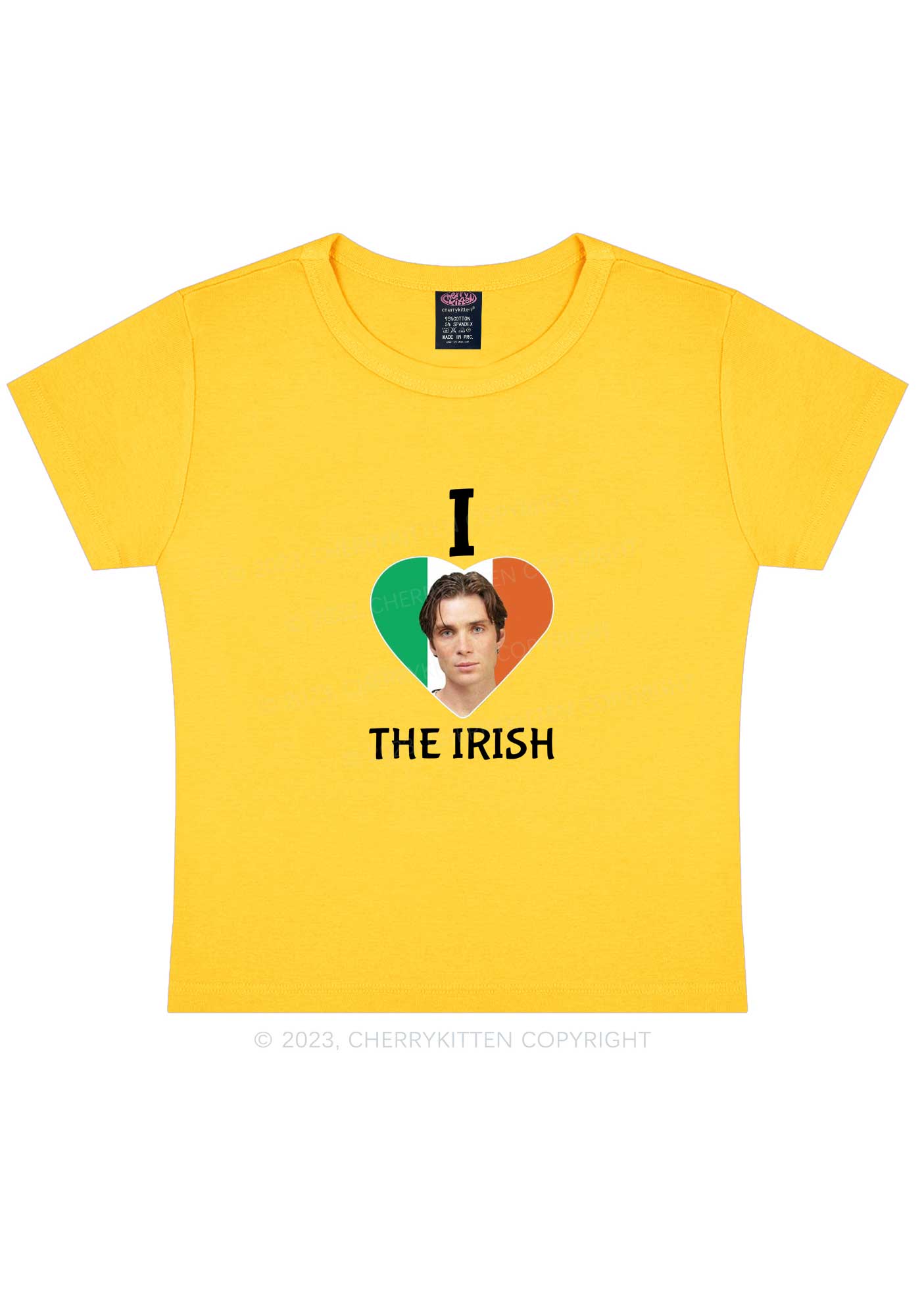 I Love The Irish Custom Photo St Patricks Y2K Baby Tee Cherrykitten