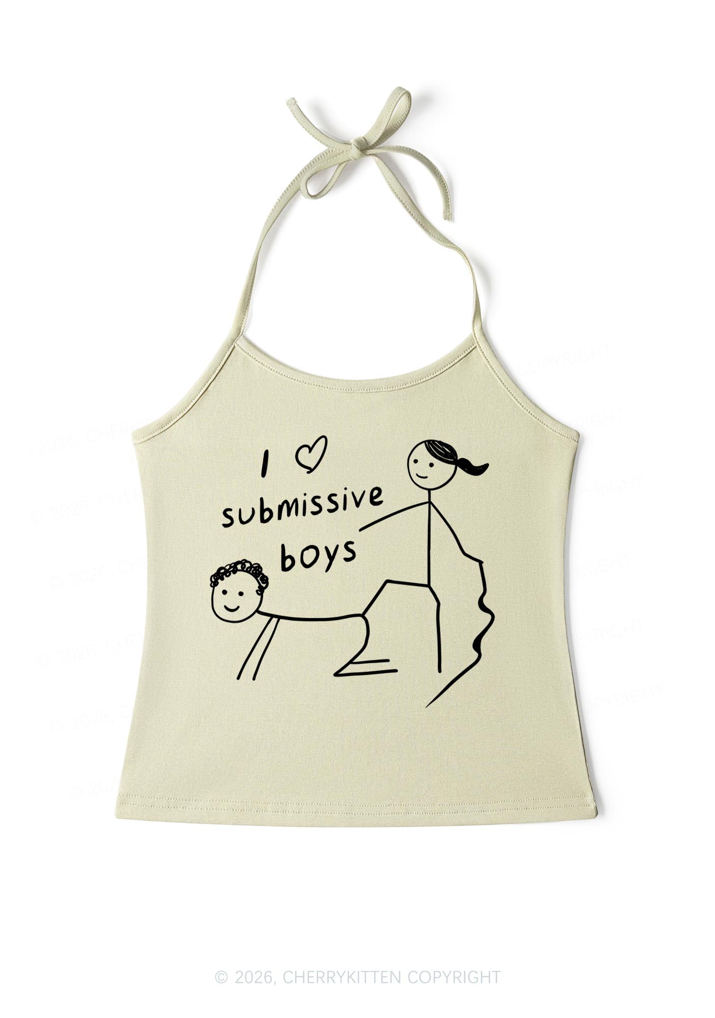 I Love S Boys Valentine's Day Y2K Halter Neck Cami Cherrykitten