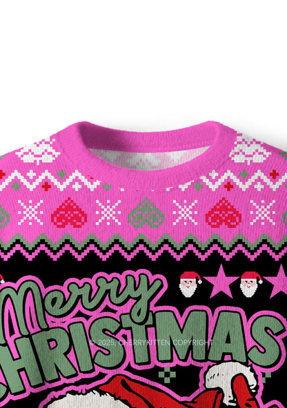 Merry Santa Y2K Christmas Knit Sweatshirt Cherrykitten