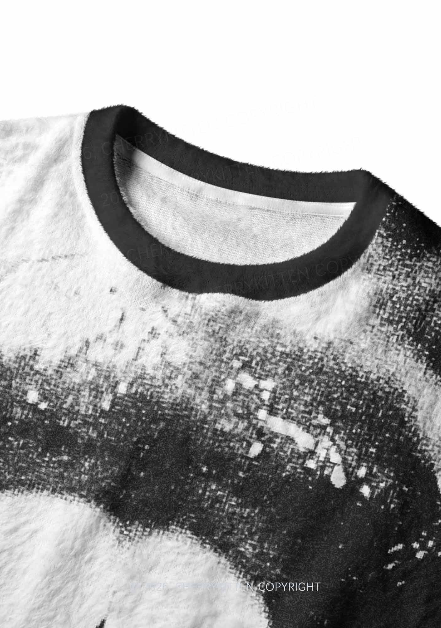 Halloween Vampire Lips Y2K Knit Sweatshirt Cherrykitten
