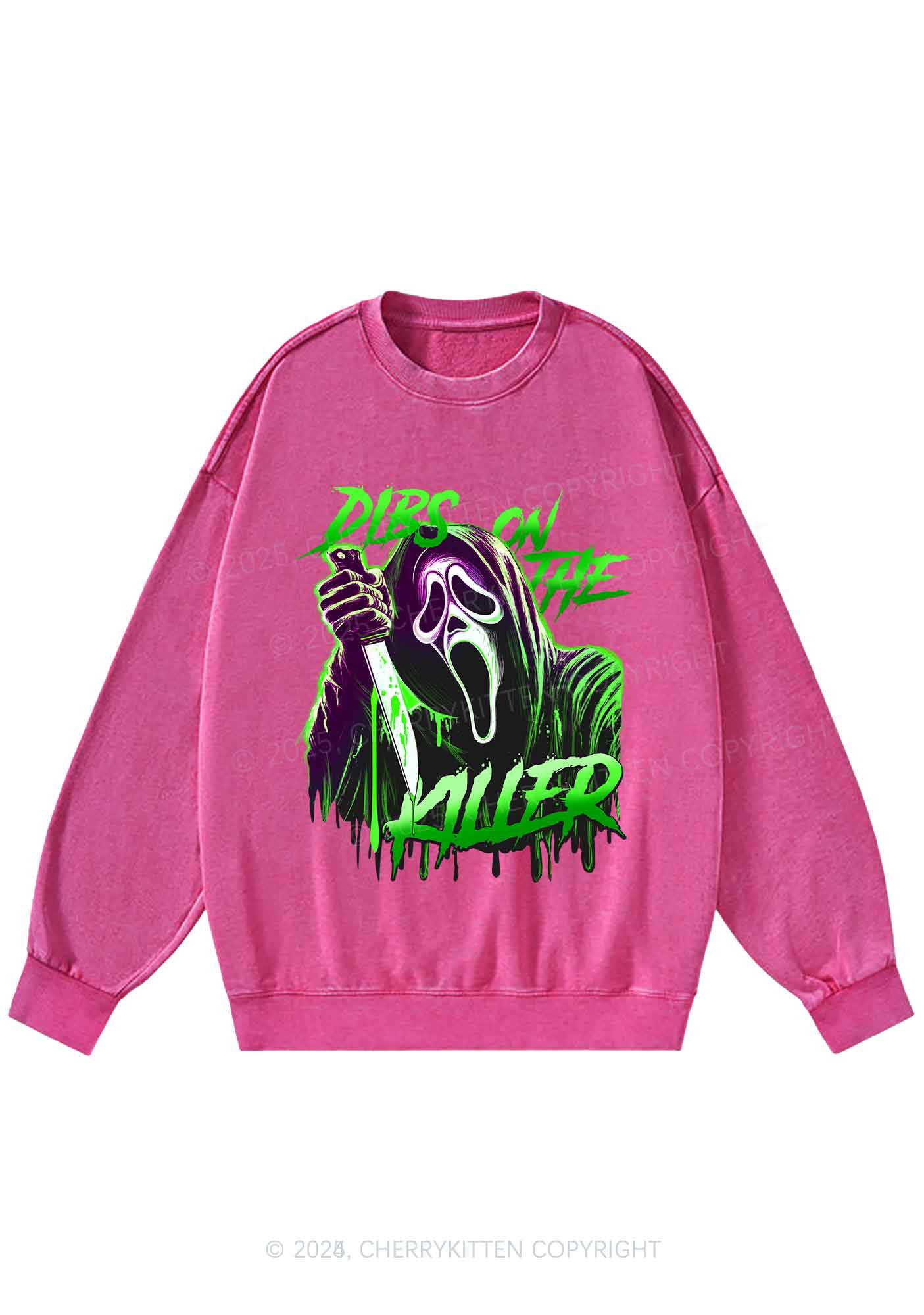 Halloween Dibs On The Killer Y2K Washed Sweatshirts Cherrykitten