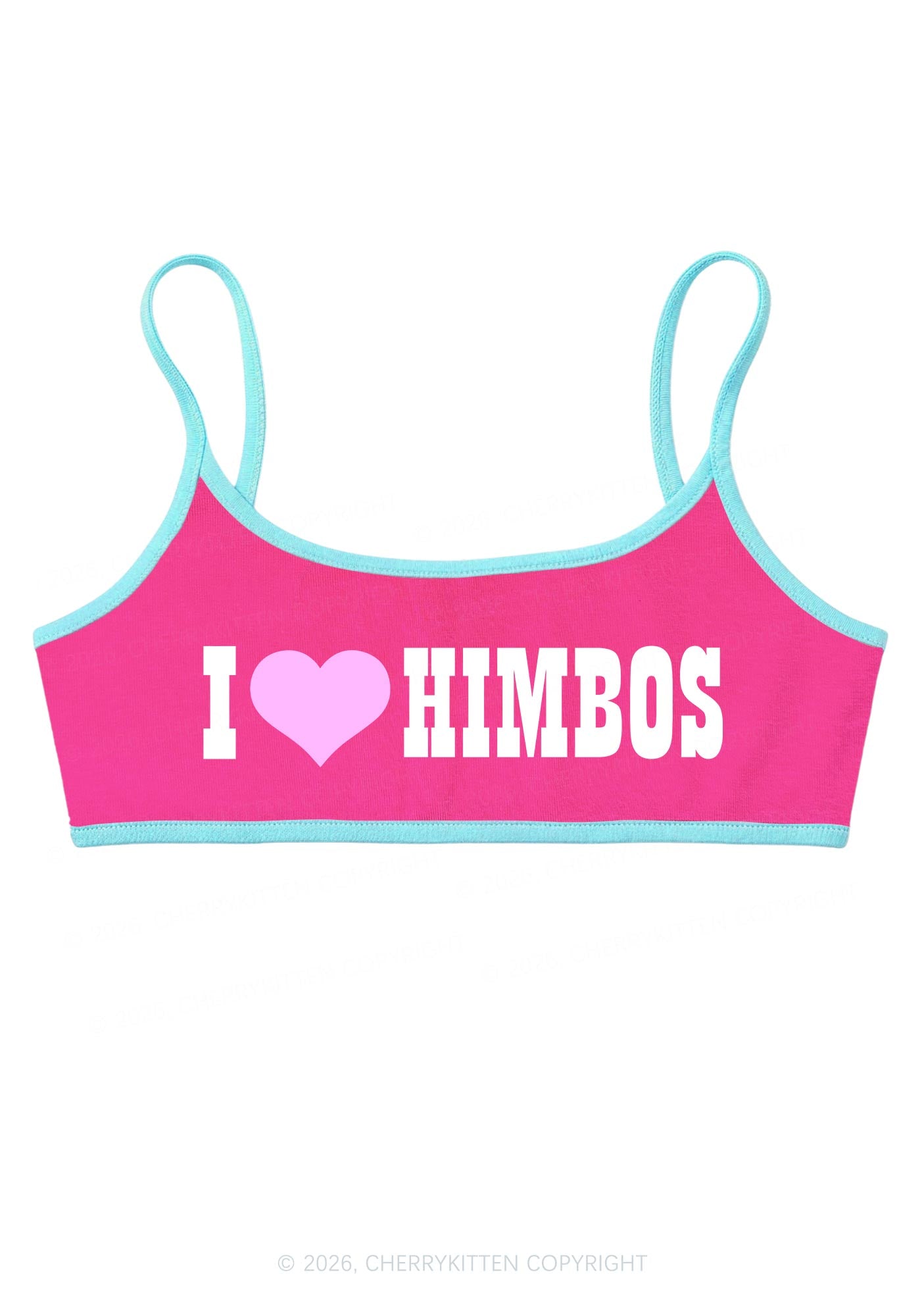 I Love Himbos Y2K Super Crop Cami Cherrykitten