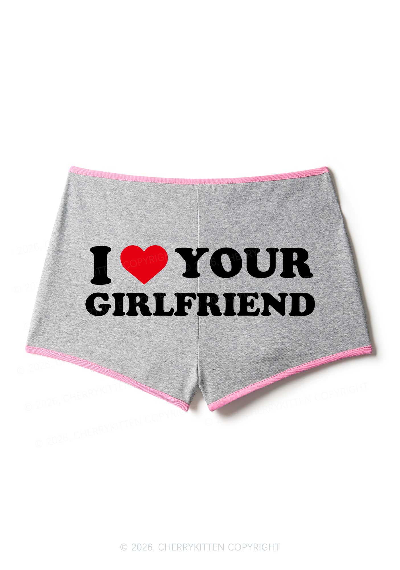 I Love Your GF Valentine's Day Y2K Booty Shorts Cherrykitten