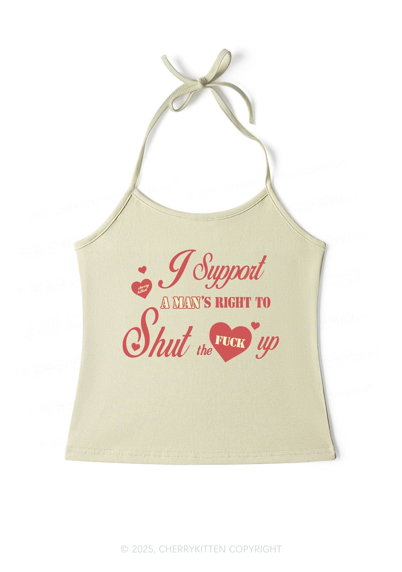 I Support A Mans Right Y2K Halter Neck Cami Cherrykitten