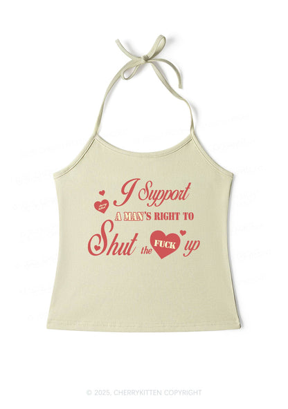 I Support A Mans Right Y2K Halter Neck Cami Cherrykitten