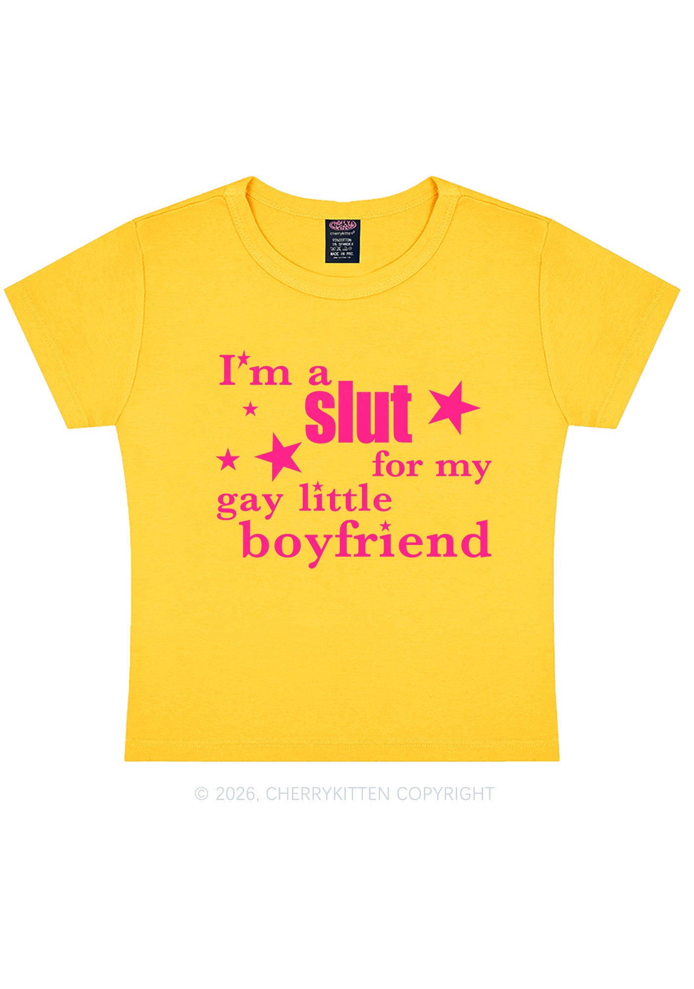 Slxt For My Gay Little BF Pride Y2K Baby Tee Cherrykitten