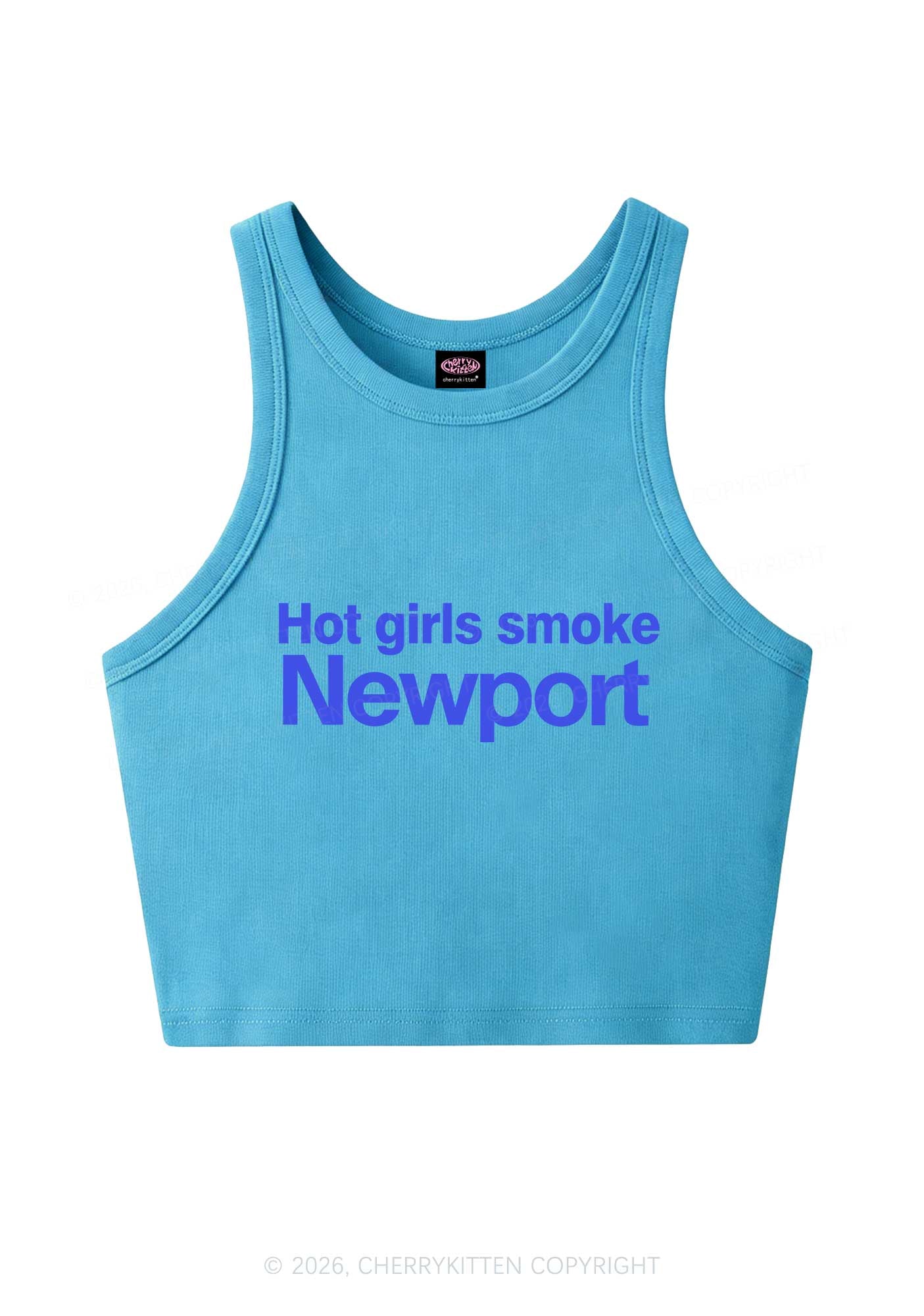 Hot Girls Smoke Y2K Crop Tank Top Cherrykitten