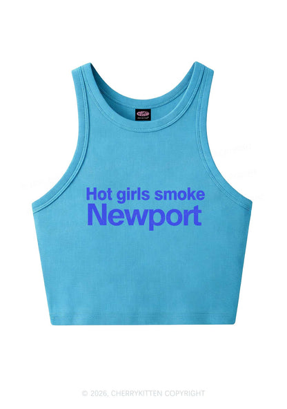 Hot Girls Smoke Y2K Crop Tank Top Cherrykitten