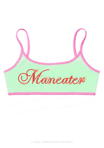 Rhinestone Maneater Y2K Super Crop Cami Cherrykitten