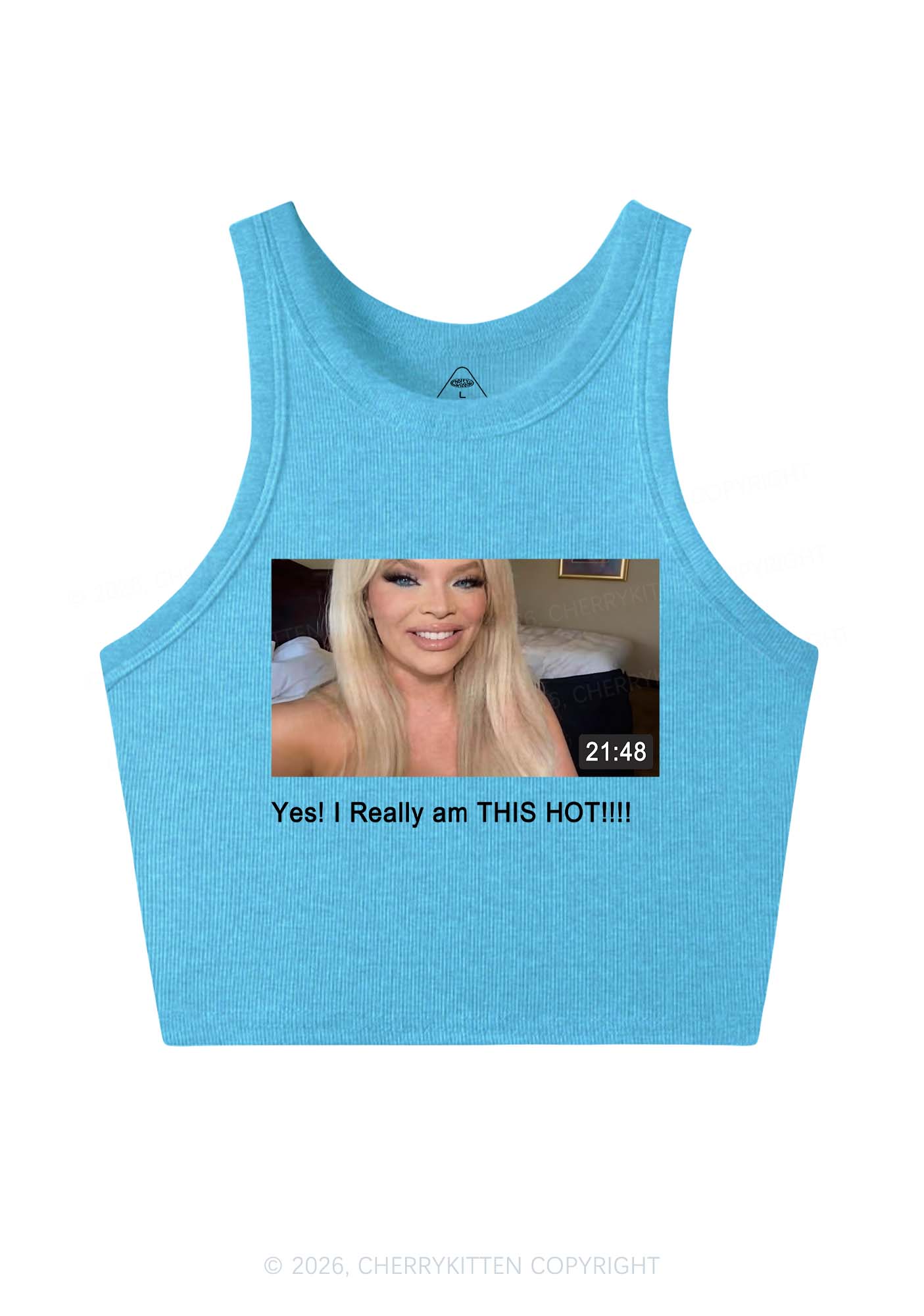 I Am Really Hot Y2K Crop Tank Top Cherrykitten