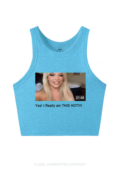 I Am Really Hot Y2K Crop Tank Top Cherrykitten