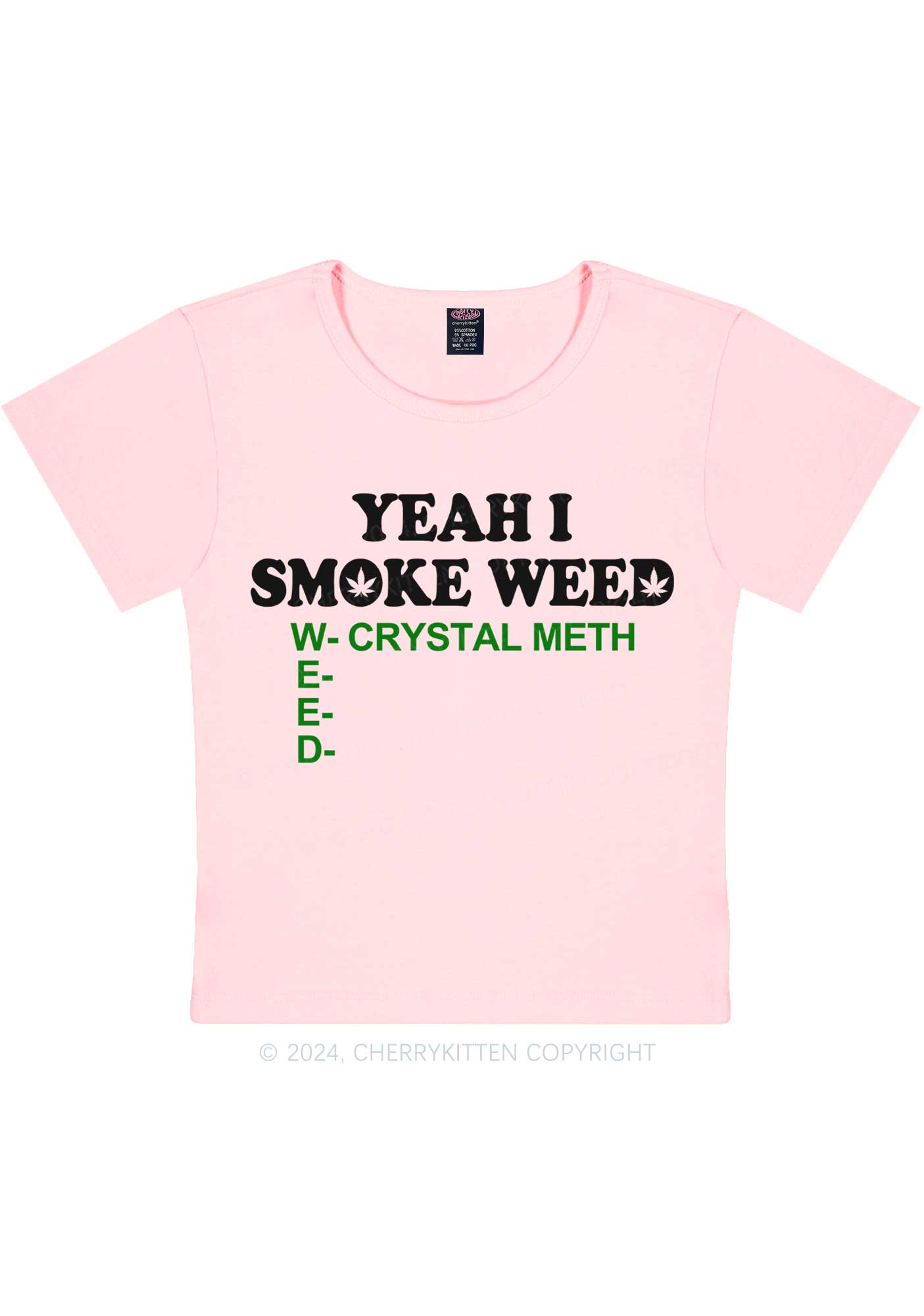 Yeah I Smoke Wxxd Y2K Baby Tee Cherrykitten
