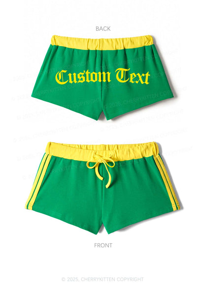 Custom Gothic Text Y2K Drawstring Mini Shorts Cherrykitten