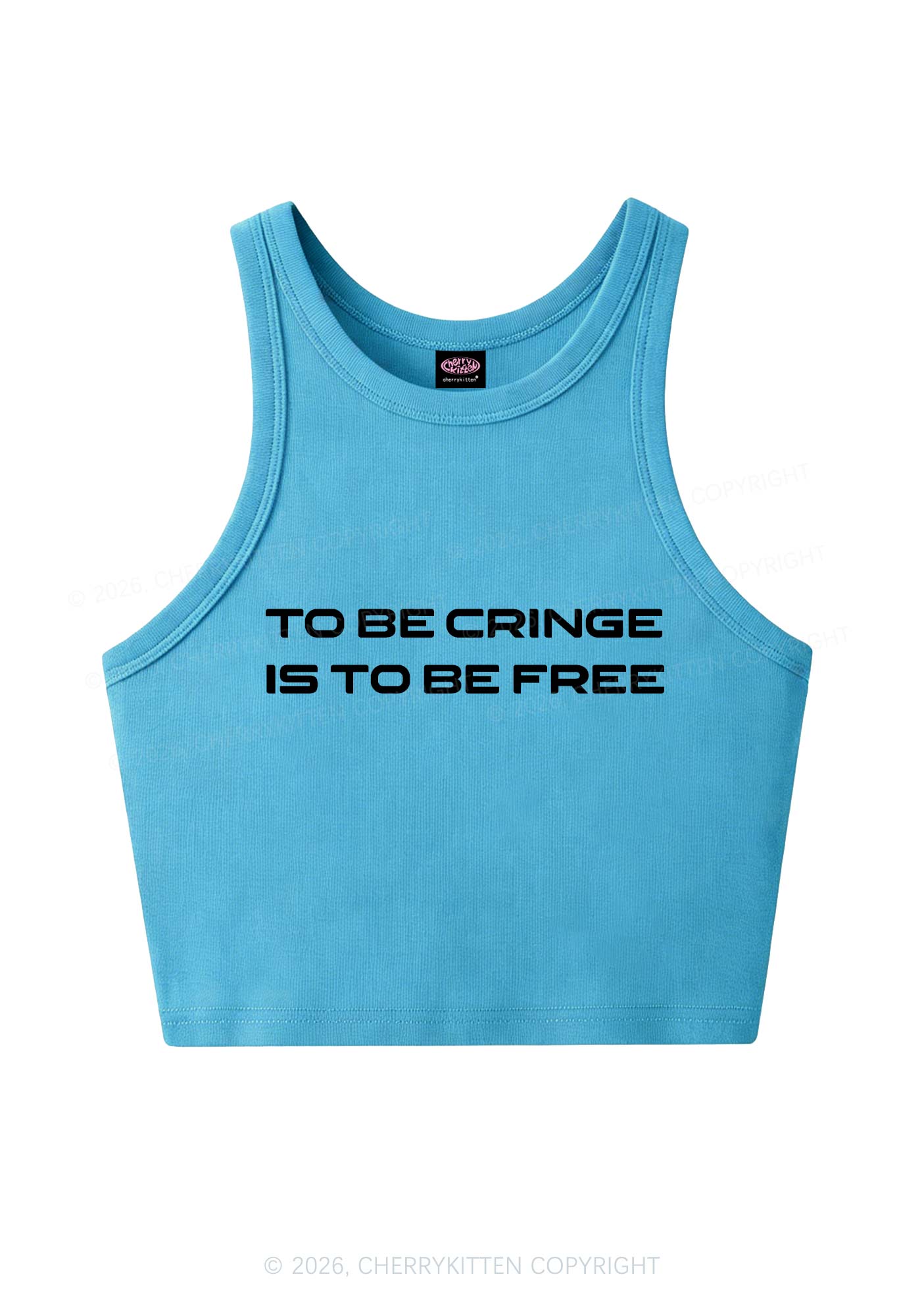 To Be Cringe Is To Be Free Y2K Crop Tank Top Cherrykitten