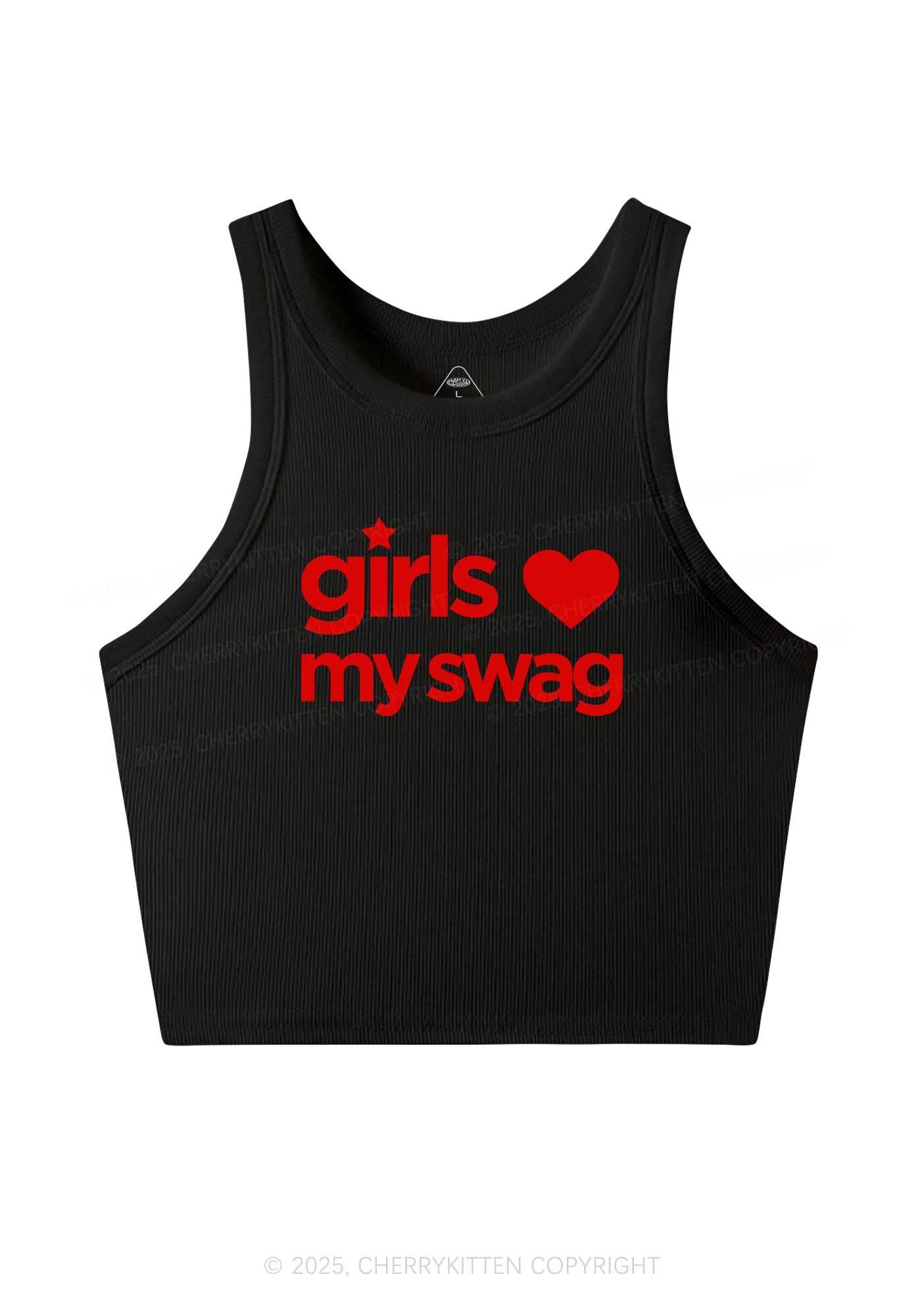 Girls Love My Swag Pride Y2K Crop Tank Top Cherrykitten
