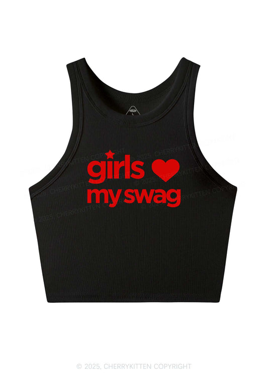 Girls Love My Swag Pride Y2K Crop Tank Top Cherrykitten