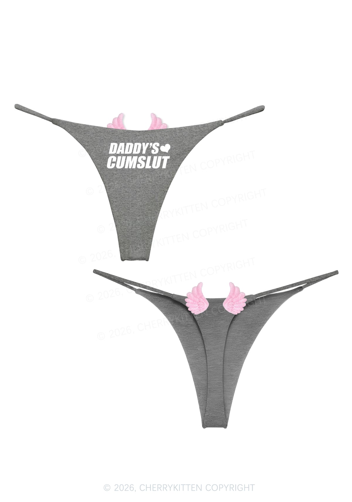 Daddys Slxt Y2K Goth Angel Wings Bikini String Thong Cherrykitten