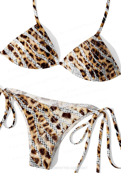 Whimsical Leopard Y2K Print Bikini Set Cherrykitten