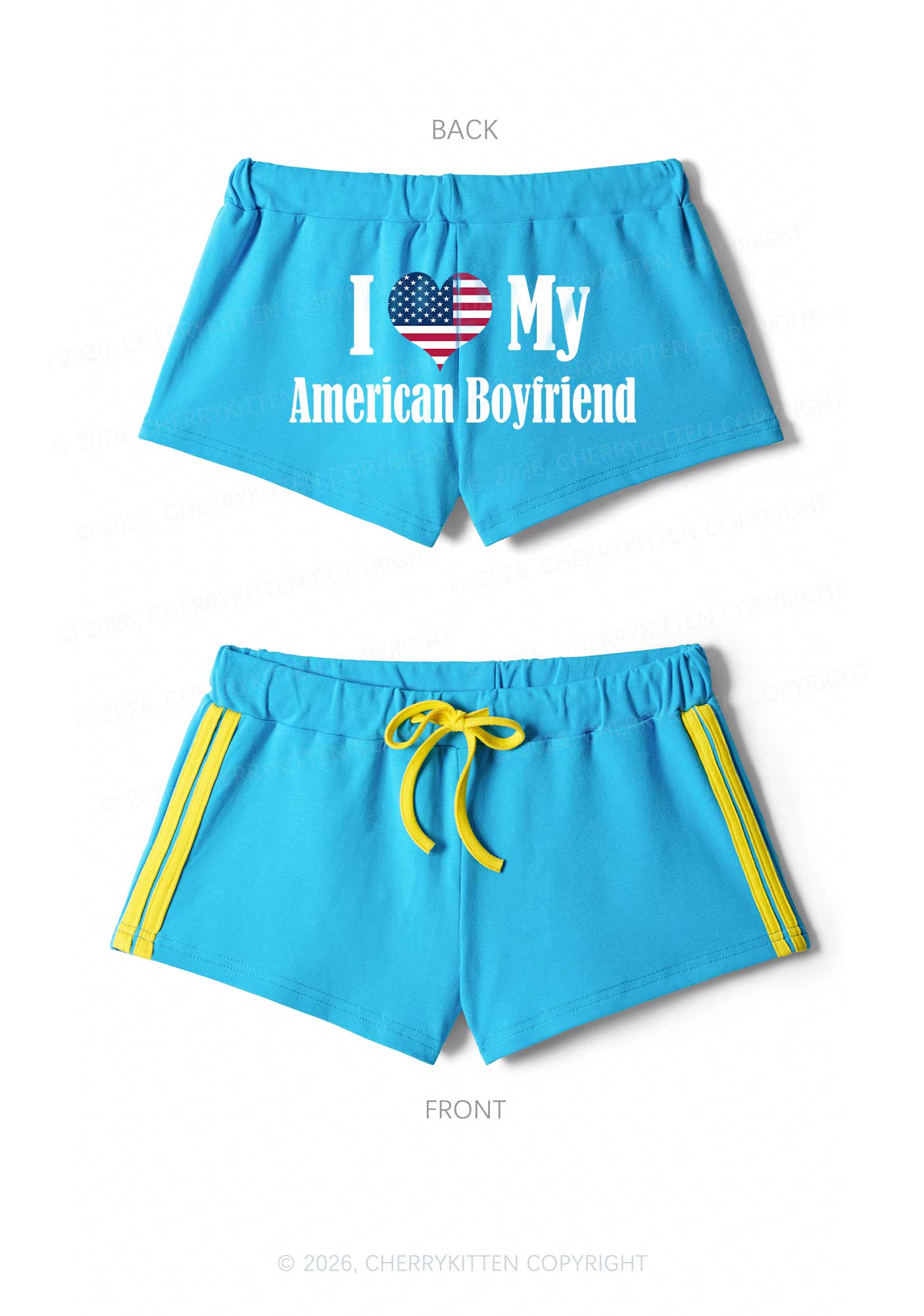 Custom Country Valentine's Day Y2K Drawstring Mini Shorts Cherrykitten