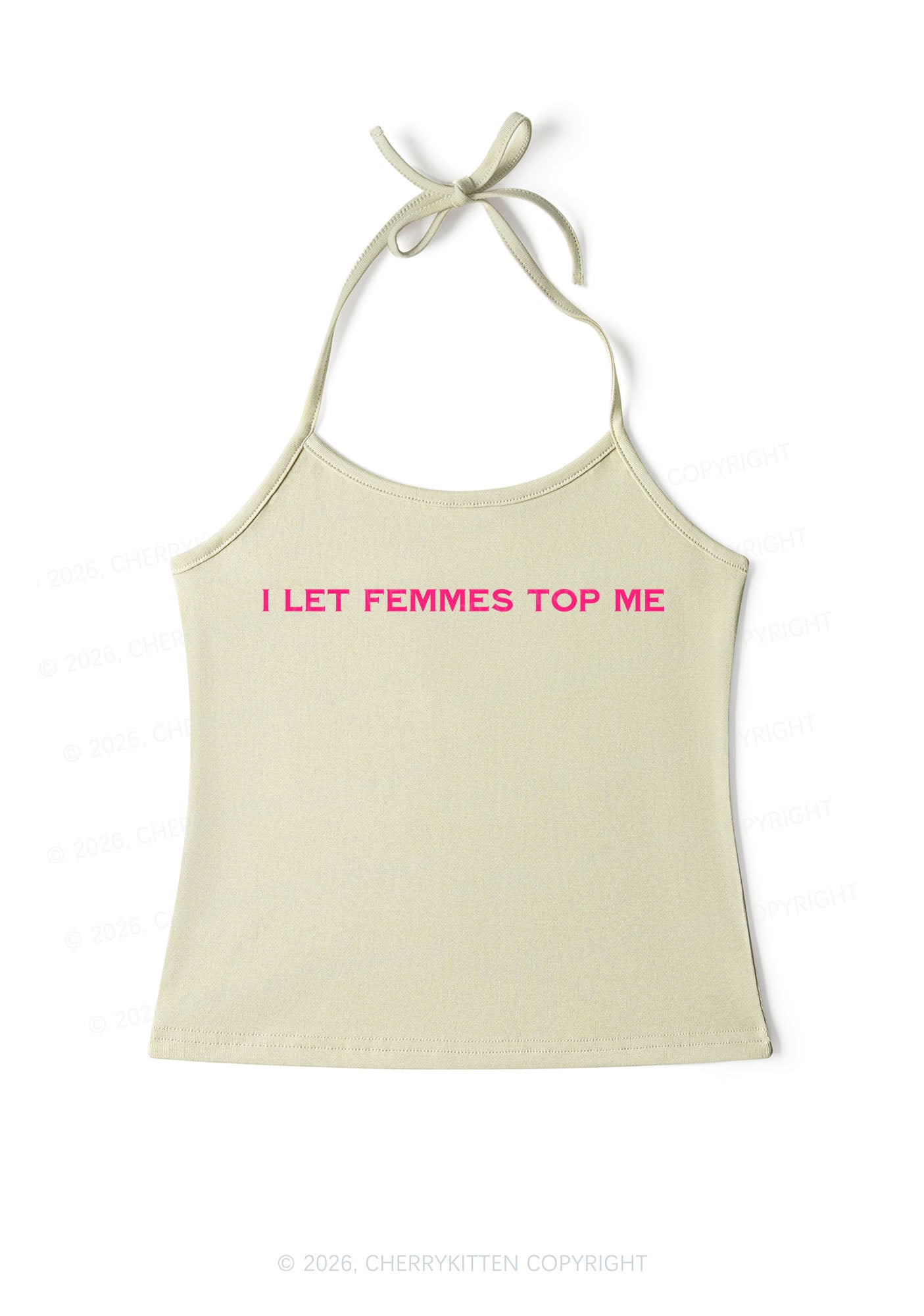 I Let Femmes Top Me Pride Y2K Halter Neck Cami Cherrykitten