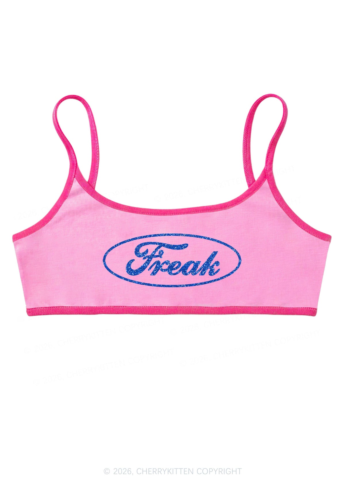 Glitter Oval Freak Y2K Super Crop Cami Cherrykitten