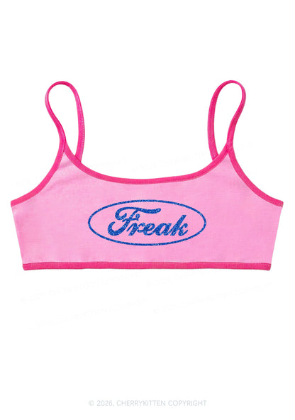 Glitter Oval Freak Y2K Super Crop Cami Cherrykitten