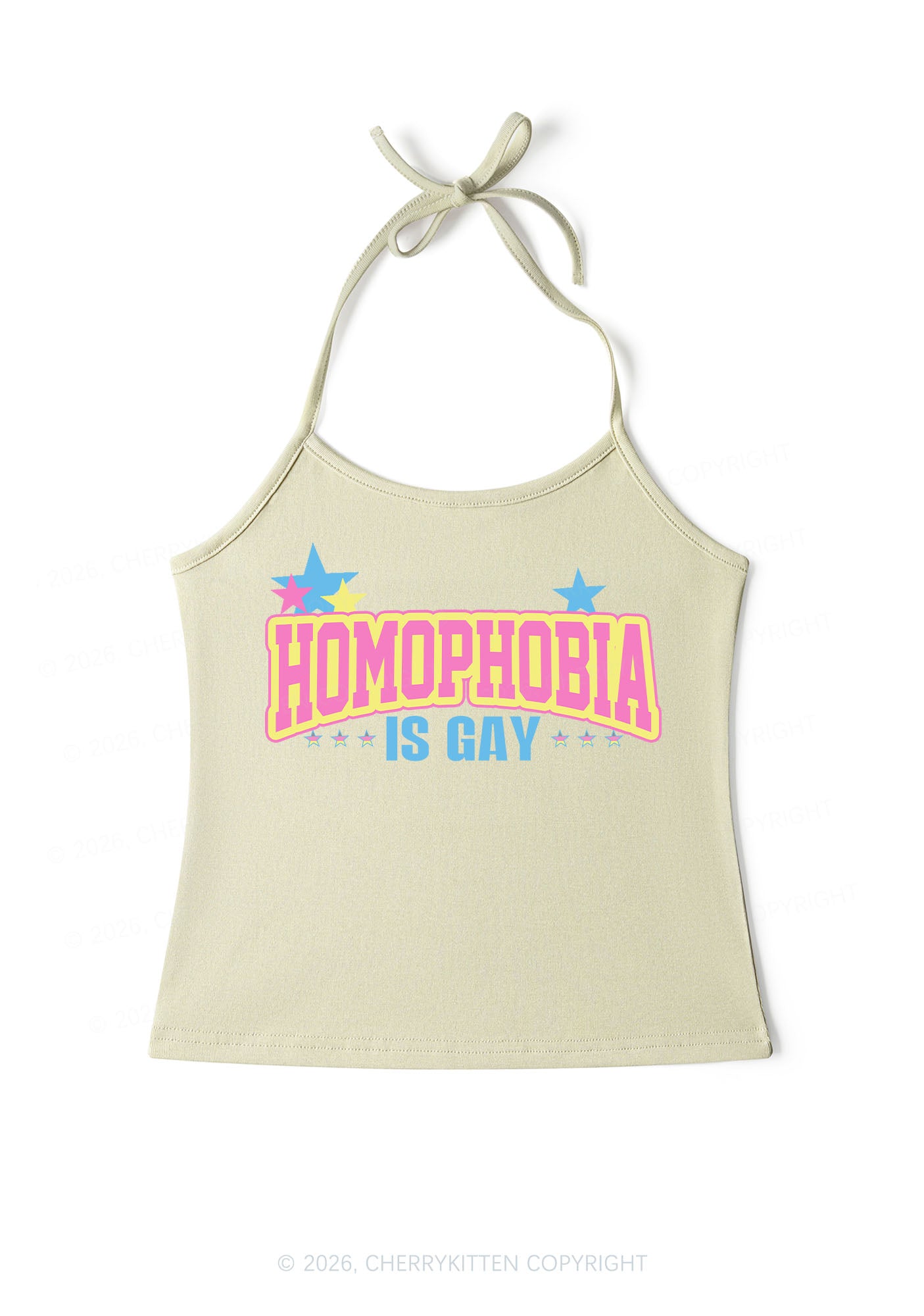 Homophobia Is Gay Pride Y2K Halter Neck Cami Cherrykitten