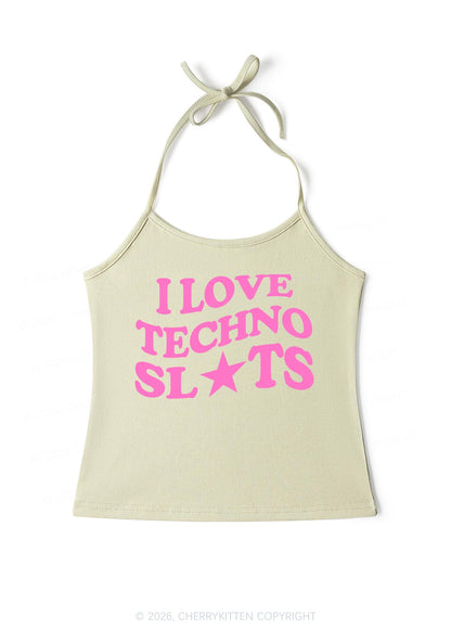 I Love Techno Slxts Y2K Halter Neck Cami Cherrykitten
