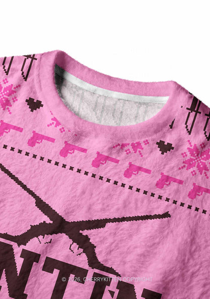 Cunting Season Y2K Christmas Knit Sweatshirt Cherrykitten