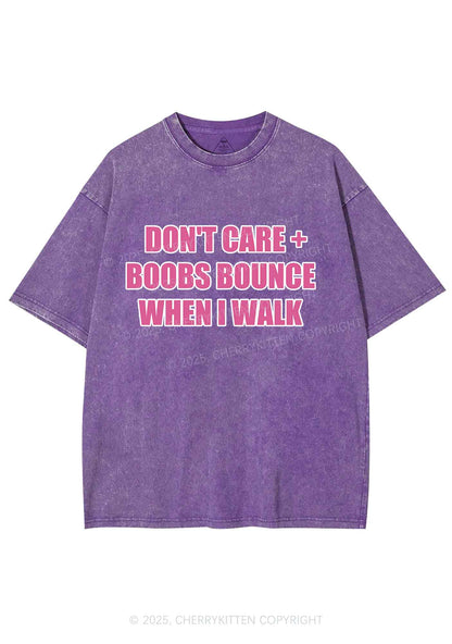 Dont Care Bxxbs Bounce Y2K Shirts Washed Tee Cherrykitten