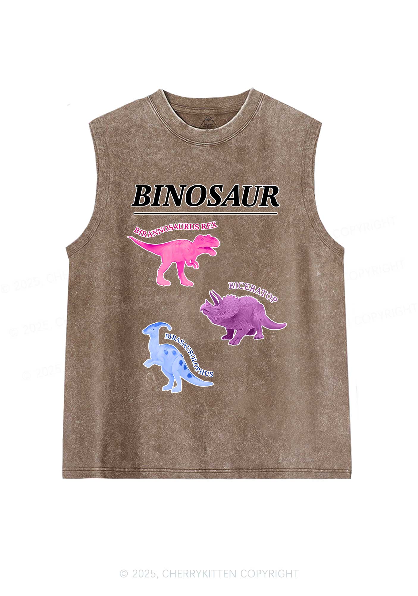 Binosaur Pride Y2K Washed Muscle Tank Cherrykitten