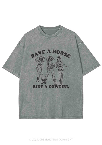 Ride A Cowgirl Y2K Washed Tee Cherrykitten