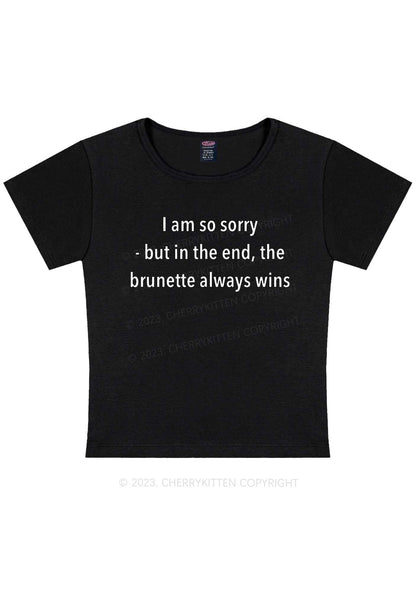 Curvy Brunette Always Wins Y2K Baby Tee Cherrykitten