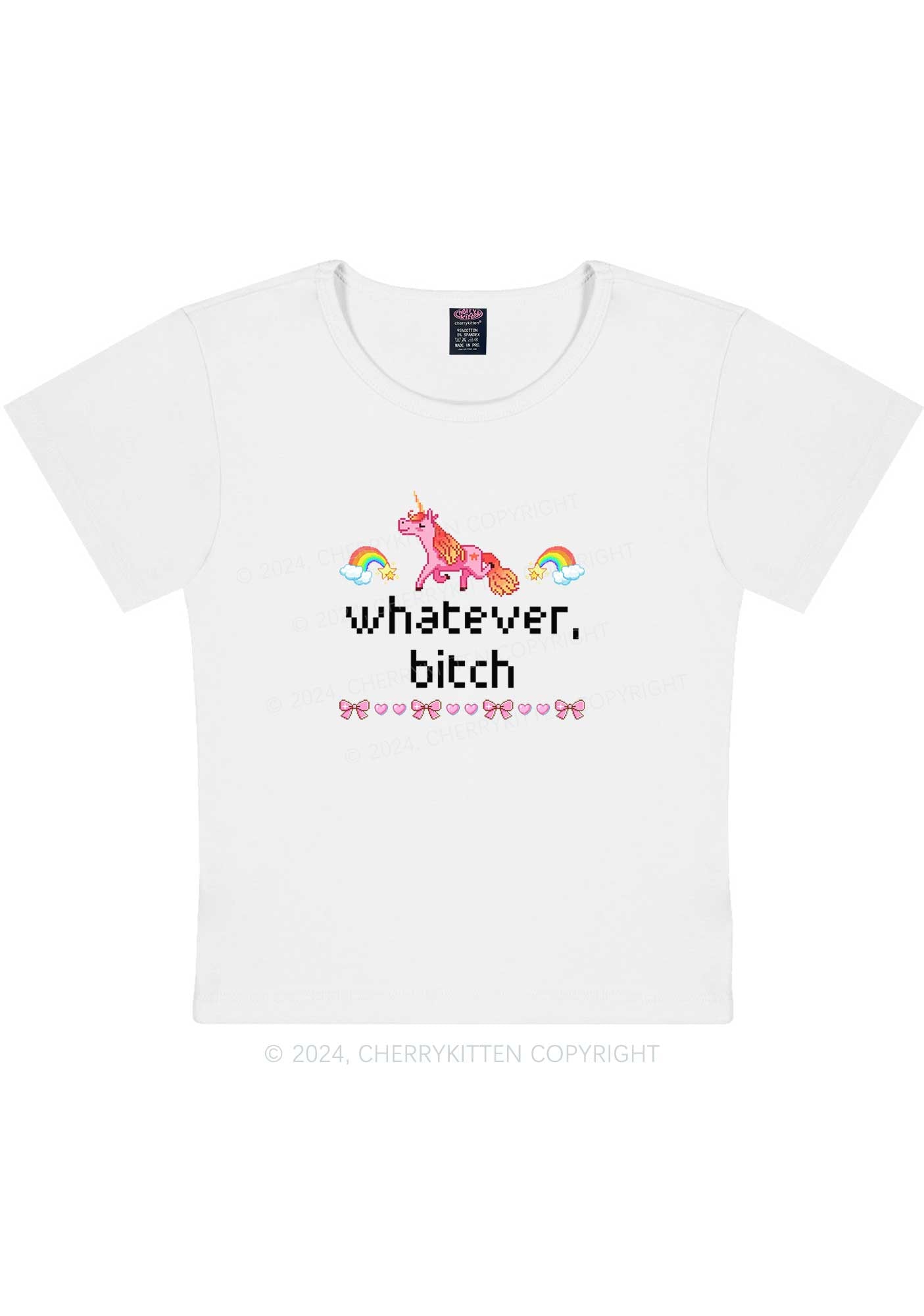 Unicorn Whatever Bxxch Y2K Baby Tee Cherrykitten