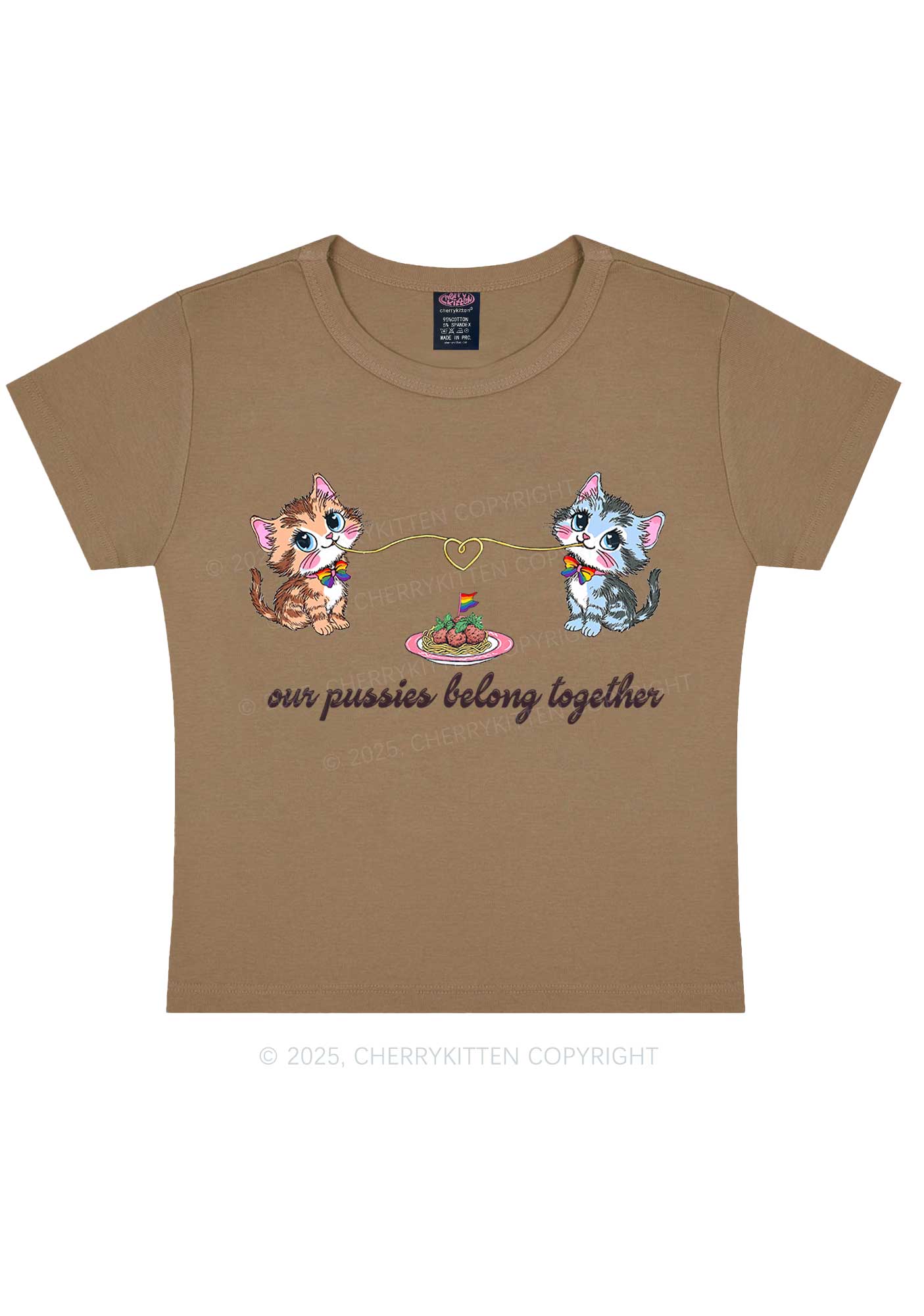 Our Puxxies Belong Together Pride Y2K Baby Tee Cherrykitten