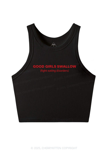 Good Girls Swallow Y2K Crop Tank Top Cherrykitten