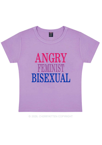 Angry Feminist Bisexual Pride Y2K Baby Tee Cherrykitten