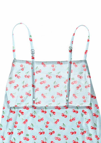Blue Cherry Y2K Mesh Slip Dress Cherrykitten