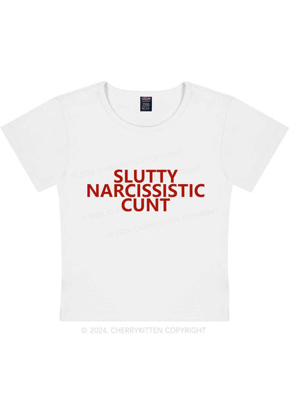 Curvy Narcissistic Cxnt Y2K Baby Tee Cherrykitten