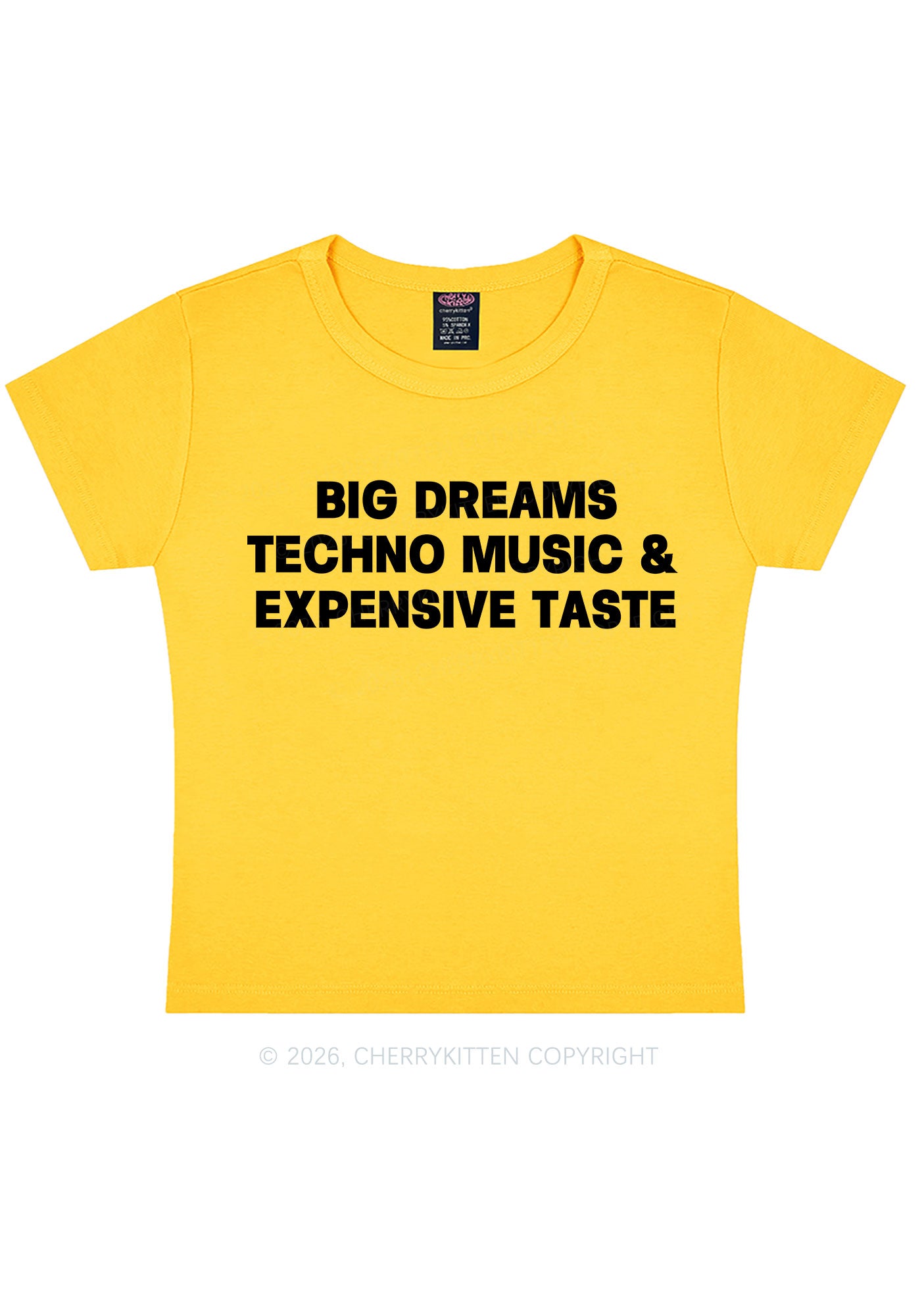 Big Dreams Techno Music Y2K Baby Tee Cherrykitten
