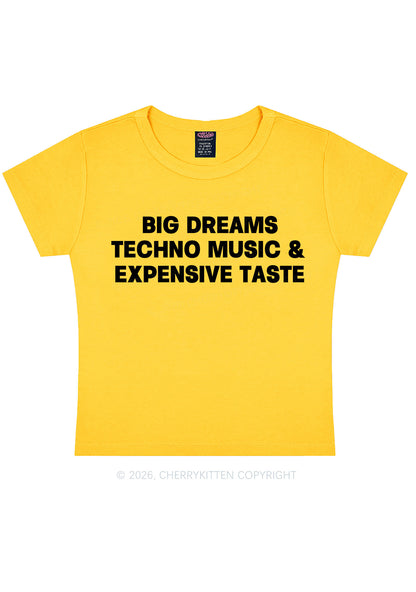 Big Dreams Techno Music Y2K Baby Tee Cherrykitten